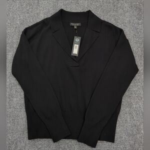 BR Washable Merino Wool Sweater – Black – NWT Dark Academia, Luxury, Minimalist